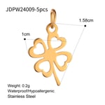 Gold color / 1 Piece Simple Series Hollow Four-Leaf Clover Shape Stainless Steel  Gold Color Women's Pendants Picture5